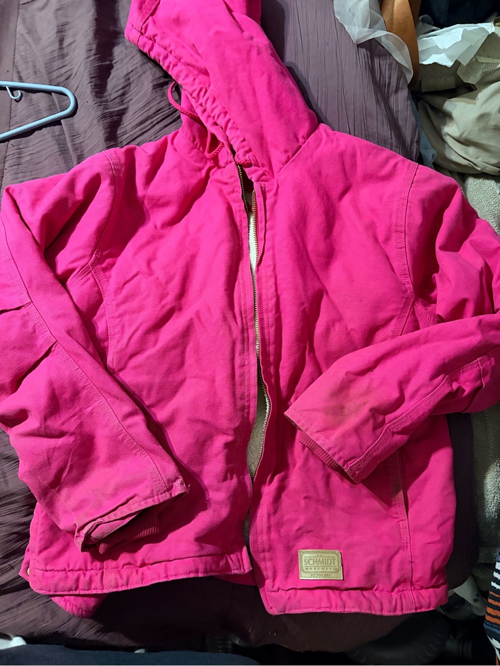 Schmidt Girls' Hot Pink Hooded Puffer Jacket